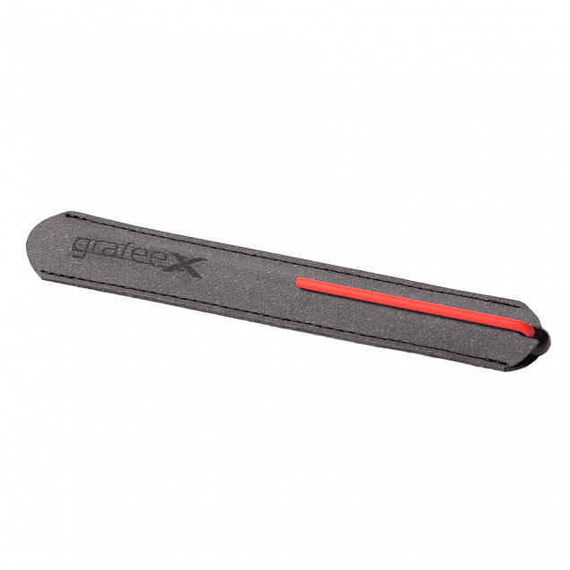 Шариковая ручка GrafeeX в чехле, черная с красным с логотипом в Белгороде заказать по выгодной цене в кибермаркете AvroraStore