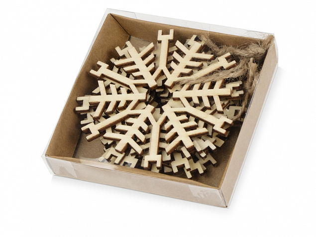 Набор деревянных снежинок с логотипом в Белгороде заказать по выгодной цене в кибермаркете AvroraStore