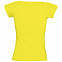 Футболка женская MELROSE 150 с глубоким вырезом, лимонно-желтая с логотипом в Белгороде заказать по выгодной цене в кибермаркете AvroraStore