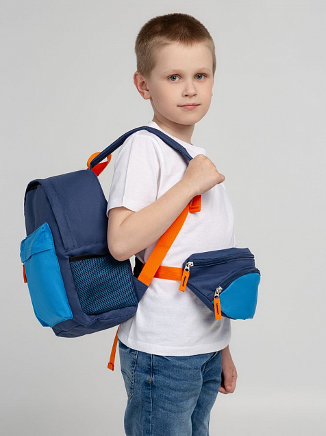 Поясная сумка детская Kiddo, синяя с голубым с логотипом в Белгороде заказать по выгодной цене в кибермаркете AvroraStore