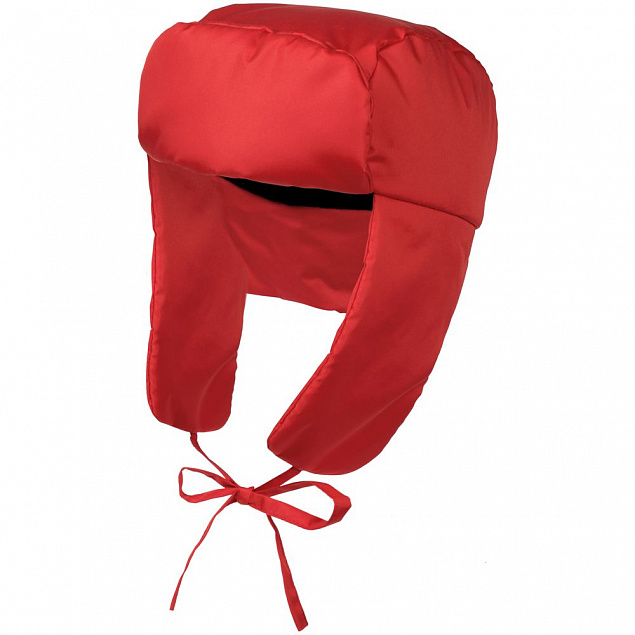 Шапка-ушанка Shelter, красная с логотипом в Белгороде заказать по выгодной цене в кибермаркете AvroraStore