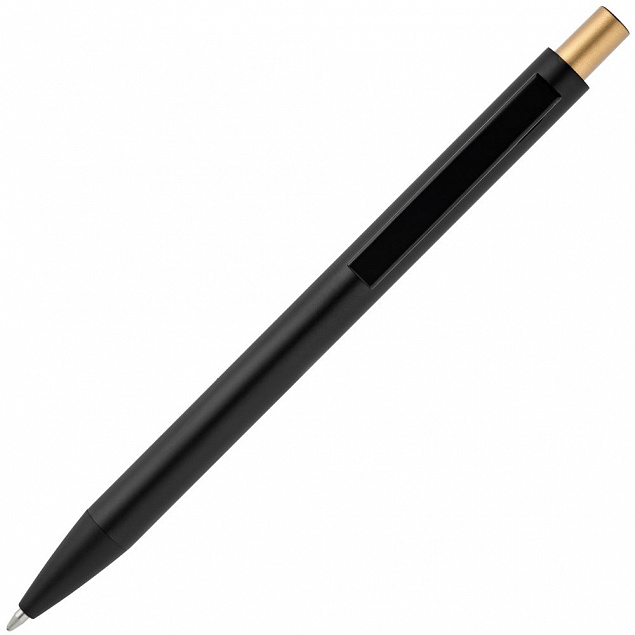 Ручка шариковая Chromatic, черная с золотистым с логотипом в Белгороде заказать по выгодной цене в кибермаркете AvroraStore