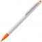 Ручка шариковая Tick, белая с оранжевым с логотипом в Белгороде заказать по выгодной цене в кибермаркете AvroraStore