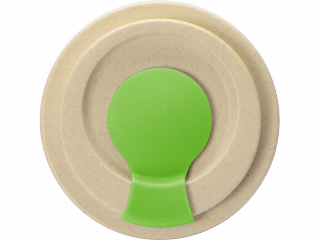 Стакан с пшеничным волокном с силиконовой манжетой и клапаном на крышке, зеленое яблоко с логотипом в Белгороде заказать по выгодной цене в кибермаркете AvroraStore