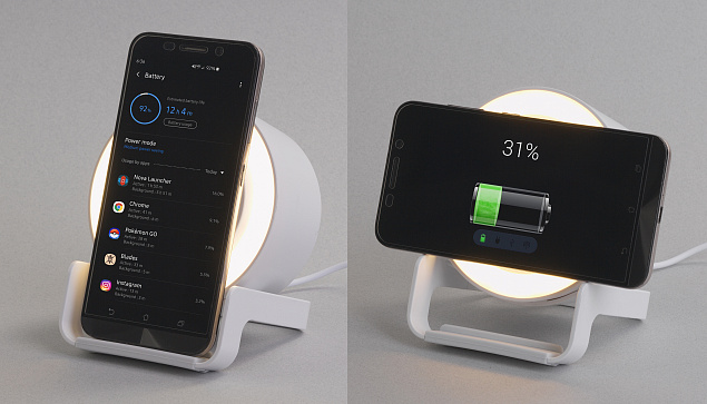 Bluetooth колонка-подставка "Smart Sound" с беспроводным (10W) зарядным устройством и подсветкой с логотипом в Белгороде заказать по выгодной цене в кибермаркете AvroraStore
