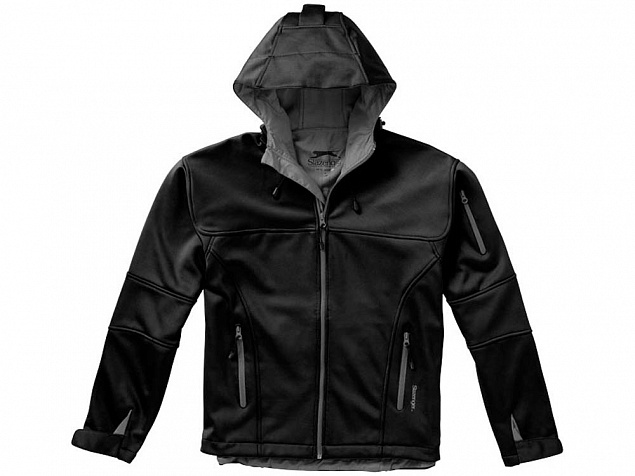 Куртка софтшел Match мужская, черный/серый с логотипом в Белгороде заказать по выгодной цене в кибермаркете AvroraStore