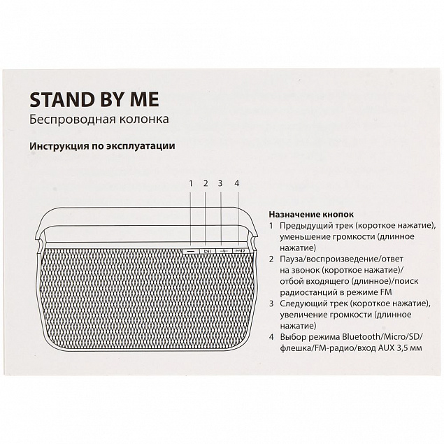 Беспроводная колонка Stand by Me, черная с логотипом в Белгороде заказать по выгодной цене в кибермаркете AvroraStore
