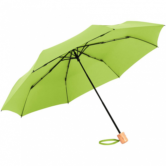 Зонт складной OkoBrella, зеленое яблоко с логотипом в Белгороде заказать по выгодной цене в кибермаркете AvroraStore