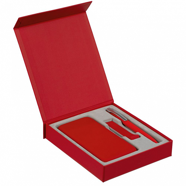 Коробка Rapture для аккумулятора 10000 мАч, флешки и ручки, красная с логотипом в Белгороде заказать по выгодной цене в кибермаркете AvroraStore