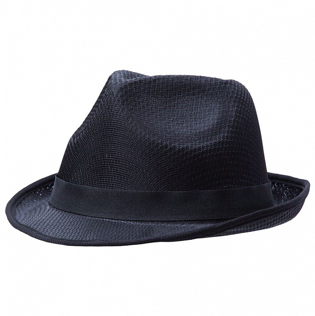 Шляпа Gentleman, черная с черной лентой с логотипом в Белгороде заказать по выгодной цене в кибермаркете AvroraStore