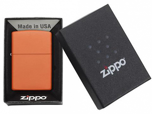 Зажигалка ZIPPO Classic с покрытием Orange Matte с логотипом в Белгороде заказать по выгодной цене в кибермаркете AvroraStore