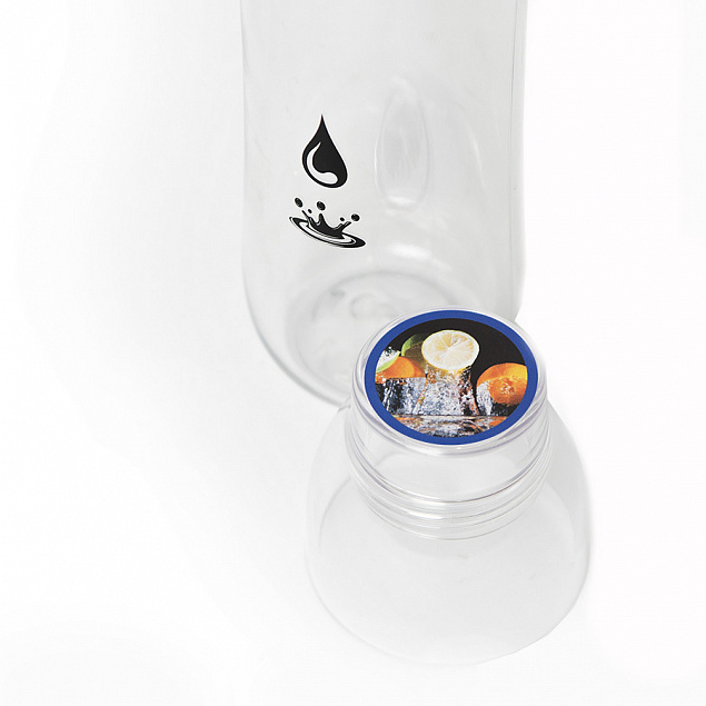 Бутылка для воды FIT, 700 мл; 24,5х7,4см, прозрачный с серым, пластик rPET с логотипом в Белгороде заказать по выгодной цене в кибермаркете AvroraStore
