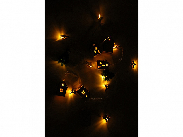 Елочная гирлянда с лампочками Новогодняя в деревянной подарочной коробке с логотипом в Белгороде заказать по выгодной цене в кибермаркете AvroraStore