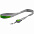 Лента для бейджа с ретрактором Devon, серая с зеленым с логотипом в Белгороде заказать по выгодной цене в кибермаркете AvroraStore