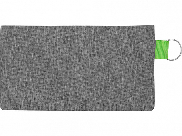 Универсальный пенал из переработанного полиэстера RPET Holder, серый/зеленый с логотипом в Белгороде заказать по выгодной цене в кибермаркете AvroraStore