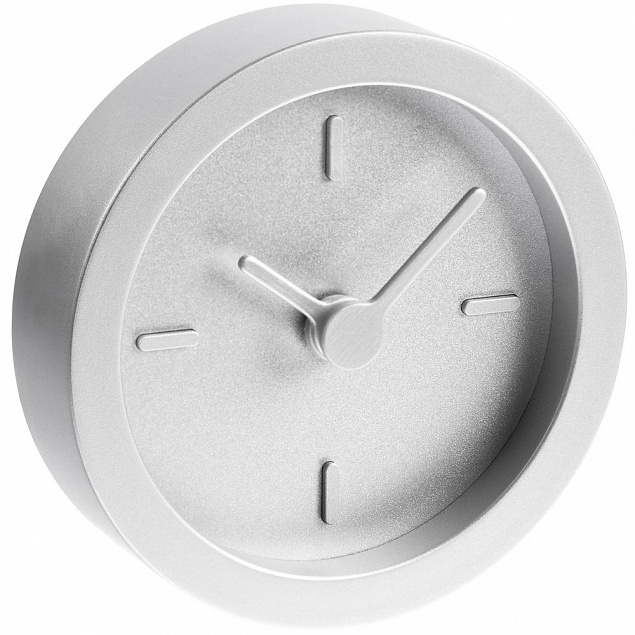 Часы настольные Bronco Sparky, серебристые с логотипом в Белгороде заказать по выгодной цене в кибермаркете AvroraStore