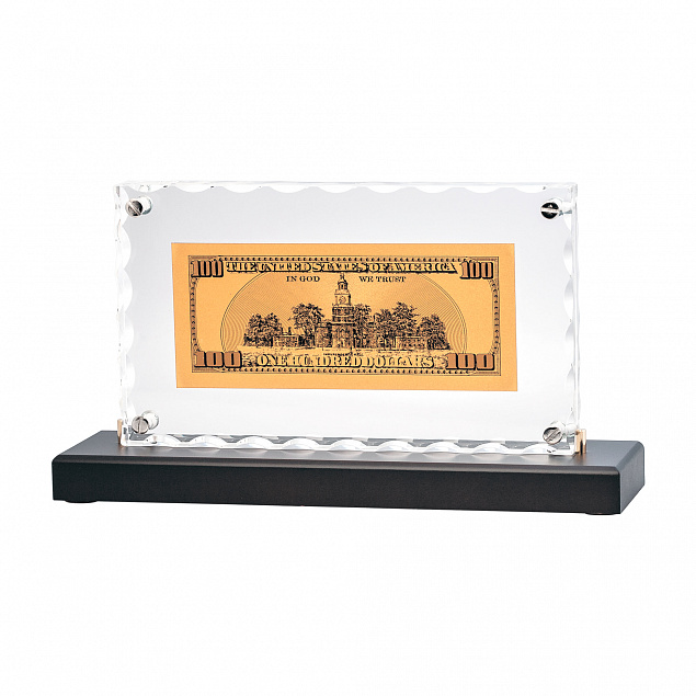 "Банкнота 100 USD" в стекле с логотипом в Белгороде заказать по выгодной цене в кибермаркете AvroraStore