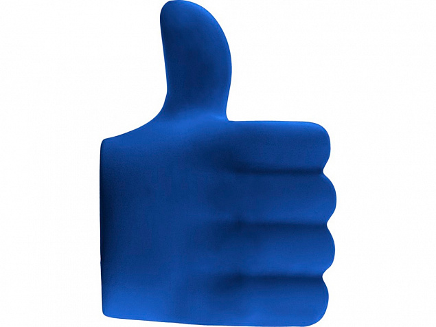 Антистресс в форме поднятого большого пальца, синий с логотипом в Белгороде заказать по выгодной цене в кибермаркете AvroraStore
