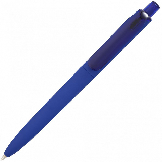Ручка шариковая Prodir DS8 PRR-Т Soft Touch, синяя с логотипом в Белгороде заказать по выгодной цене в кибермаркете AvroraStore