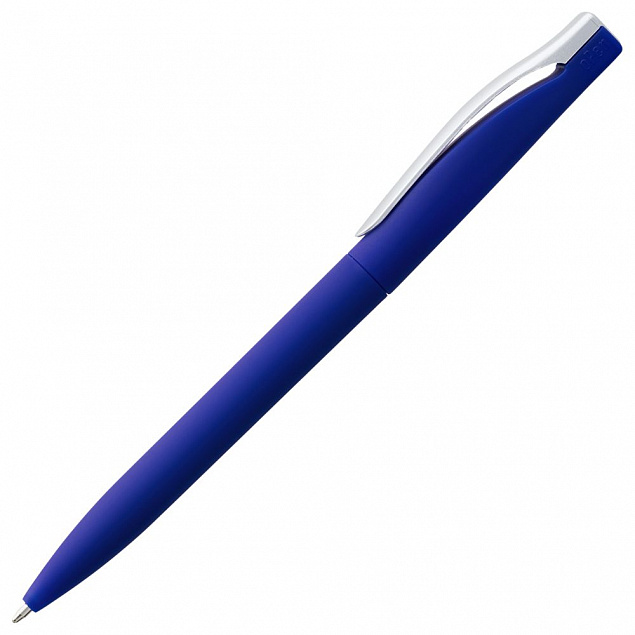 Ручка шариковая Pin Soft Touch, синяя с логотипом в Белгороде заказать по выгодной цене в кибермаркете AvroraStore