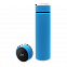 Термос Reactor софт-тач с датчиком температуры (голубой) с логотипом в Белгороде заказать по выгодной цене в кибермаркете AvroraStore