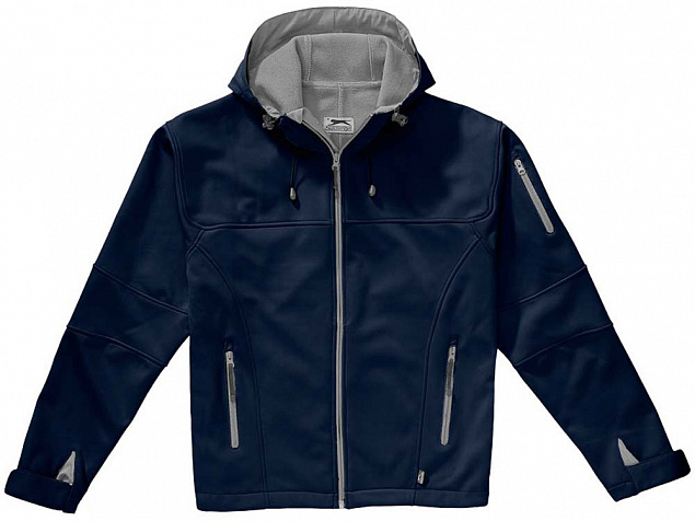 Куртка софтшел Match мужская, темно-синий/серый с логотипом в Белгороде заказать по выгодной цене в кибермаркете AvroraStore