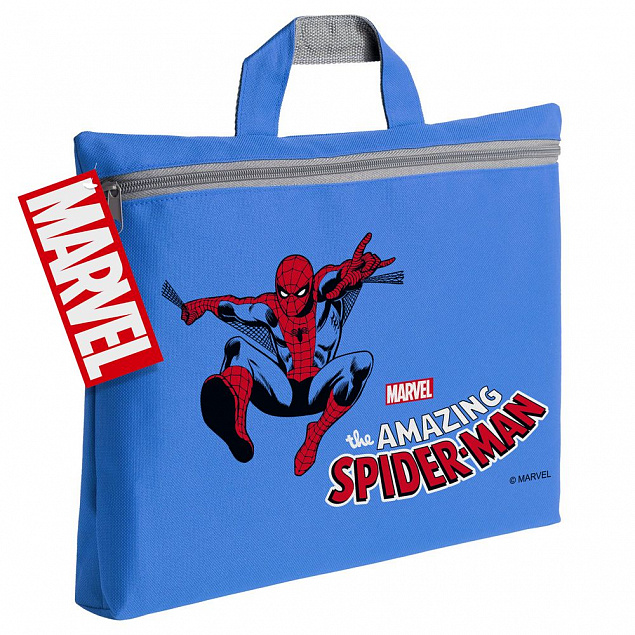 Сумка-папка Amazing Spider-Man, синяя с логотипом в Белгороде заказать по выгодной цене в кибермаркете AvroraStore