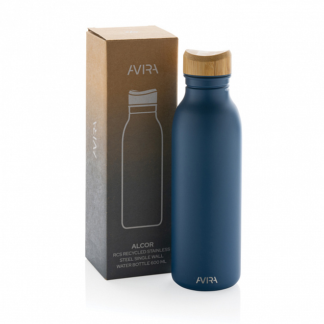 Бутылка для воды Avira Alcor из переработанной стали RCS, 600 мл с логотипом в Белгороде заказать по выгодной цене в кибермаркете AvroraStore