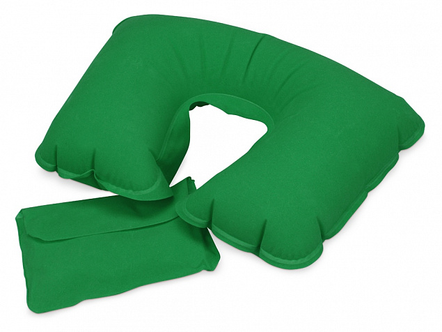 Подушка надувная Сеньос, зеленый с логотипом в Белгороде заказать по выгодной цене в кибермаркете AvroraStore