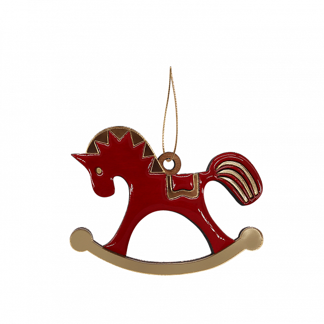 Ёлочная игрушка Лошадка (красный) с логотипом в Белгороде заказать по выгодной цене в кибермаркете AvroraStore