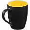 Кружка Bright Tulip, матовая, черная с желтым с логотипом в Белгороде заказать по выгодной цене в кибермаркете AvroraStore