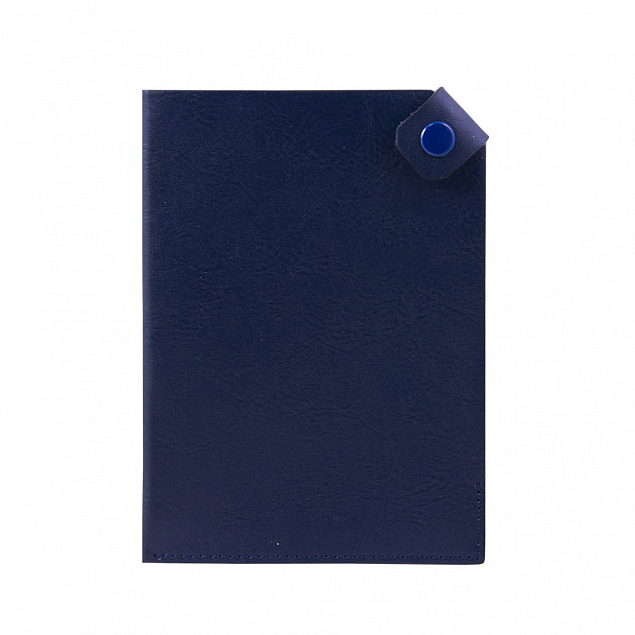 Чехол для паспорта PURE 140*90 мм., застежка на кнопке, натуральная кожа (фактурная), синий с логотипом в Белгороде заказать по выгодной цене в кибермаркете AvroraStore