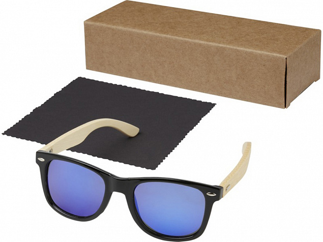 Taiyō, зеркальные поляризованные солнцезащитные очки в оправе из переработанного PET-пластика/бамбука в подарочной коробке, дерево с логотипом в Белгороде заказать по выгодной цене в кибермаркете AvroraStore
