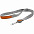 Лента для бейджа с ретрактором Devon, серая с белым с логотипом в Белгороде заказать по выгодной цене в кибермаркете AvroraStore