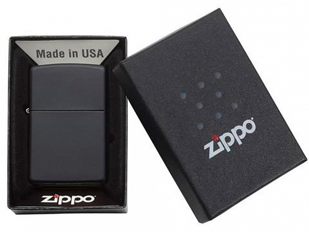 Зажигалка ZIPPO Classic с покрытием Black Matte с логотипом в Белгороде заказать по выгодной цене в кибермаркете AvroraStore