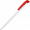Ручка шариковая Favorite, белая с красным с логотипом в Белгороде заказать по выгодной цене в кибермаркете AvroraStore