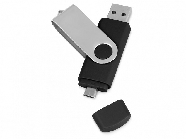 USB/micro USB-флешка на 16 Гб «Квебек OTG» с логотипом в Белгороде заказать по выгодной цене в кибермаркете AvroraStore