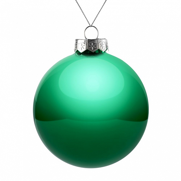 Елочный шар Finery Gloss, 10 см, глянцевый зеленый с логотипом в Белгороде заказать по выгодной цене в кибермаркете AvroraStore