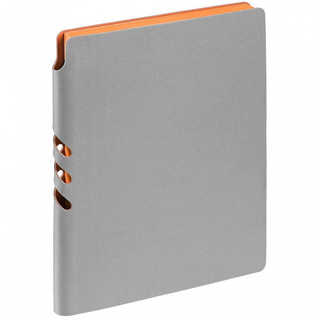 Ежедневник Flexpen, недатированный, серебристо-оранжевый с логотипом в Белгороде заказать по выгодной цене в кибермаркете AvroraStore