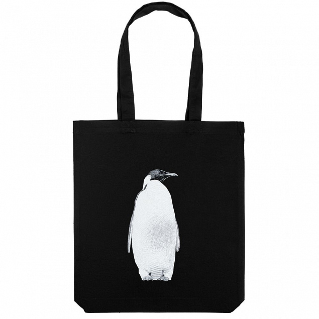 Холщовая сумка Like a Penguin, черная с логотипом в Белгороде заказать по выгодной цене в кибермаркете AvroraStore
