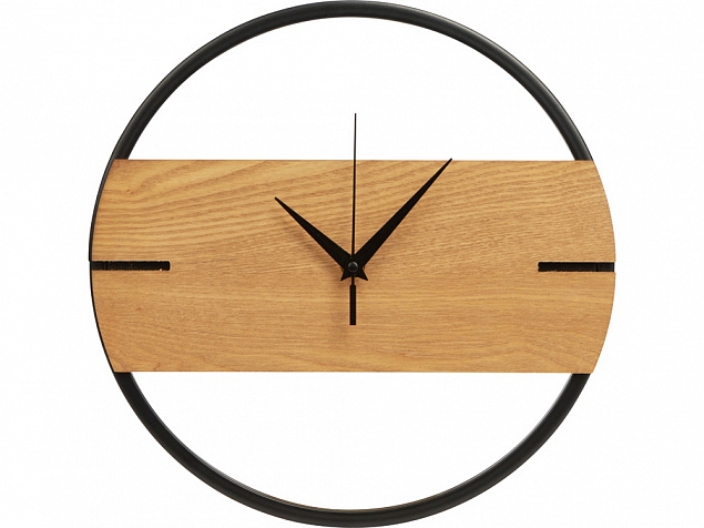 Деревянные часы с металлическим ободом «Time Wheel» с логотипом в Белгороде заказать по выгодной цене в кибермаркете AvroraStore