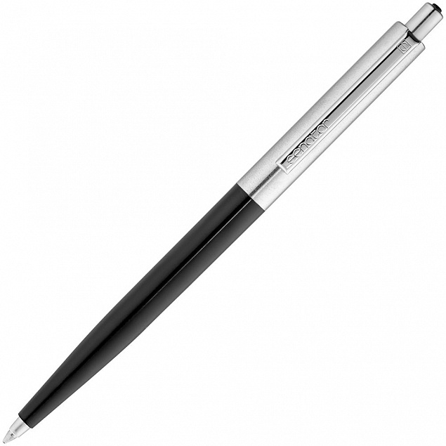Ручка шариковая Senator Point Metal, черная с логотипом в Белгороде заказать по выгодной цене в кибермаркете AvroraStore
