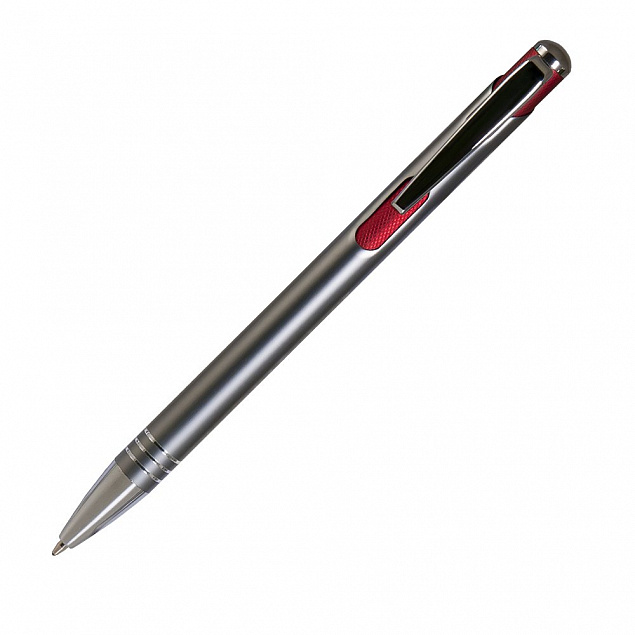 Шариковая ручка Bello, серая/красная с логотипом в Белгороде заказать по выгодной цене в кибермаркете AvroraStore