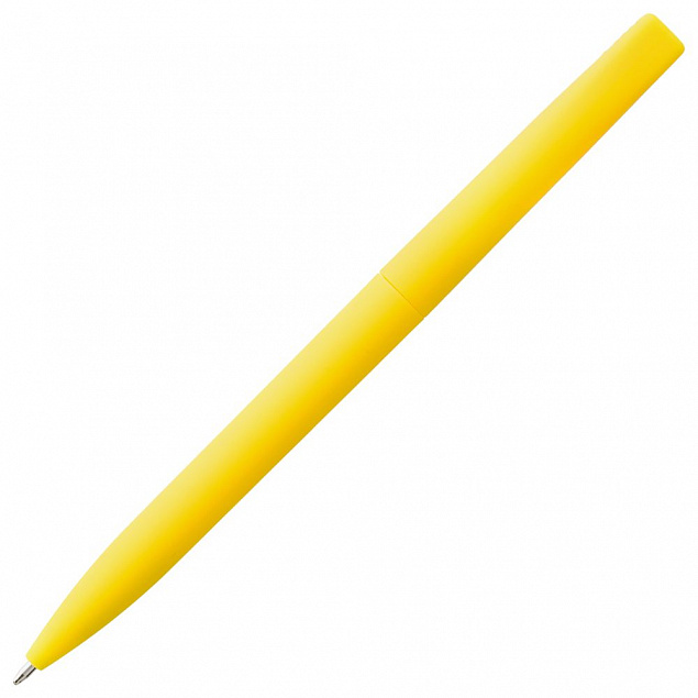 Ручка шариковая Pin Soft Touch, желтая с логотипом в Белгороде заказать по выгодной цене в кибермаркете AvroraStore