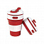 Стакан складной BUTTON;  300 мл, силикон, красный с логотипом в Белгороде заказать по выгодной цене в кибермаркете AvroraStore