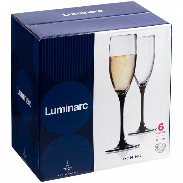 Набор бокалов для шампанского «Домино» с логотипом в Белгороде заказать по выгодной цене в кибермаркете AvroraStore
