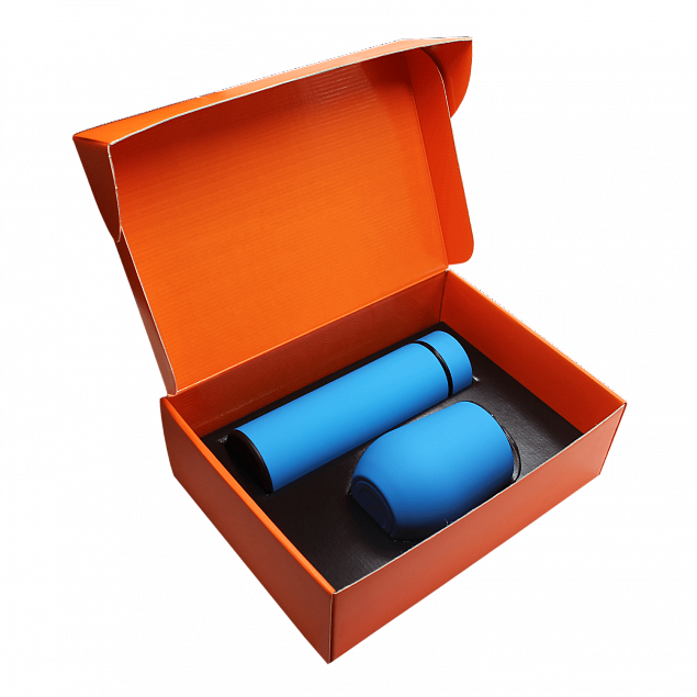 Набор Hot Box C (софт-тач) B, голубой с логотипом в Белгороде заказать по выгодной цене в кибермаркете AvroraStore