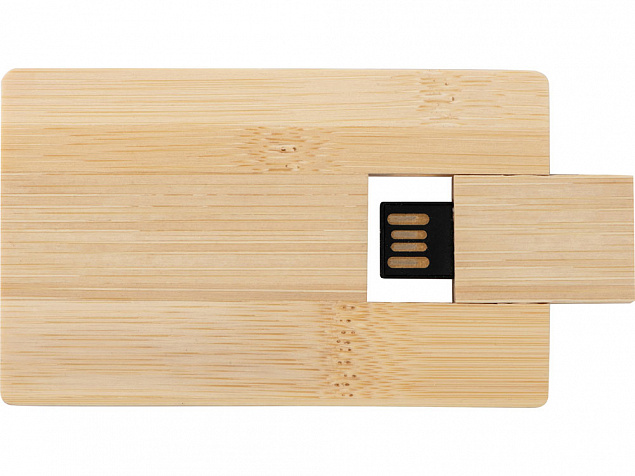 USB 2.0- флешка на 32 Гб «Bamboo Card» с логотипом в Белгороде заказать по выгодной цене в кибермаркете AvroraStore