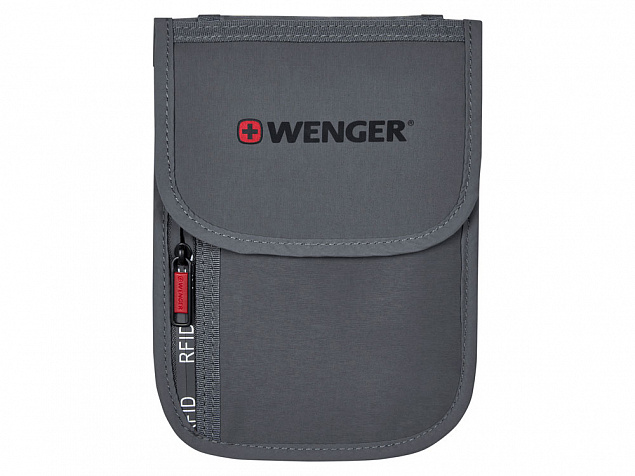 Чехол для документов WENGER на шею с системой защиты данных RFID, серый, полиэстер, 19 x 14 см с логотипом в Белгороде заказать по выгодной цене в кибермаркете AvroraStore