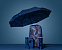 Складной зонт Gems, синий с логотипом в Белгороде заказать по выгодной цене в кибермаркете AvroraStore